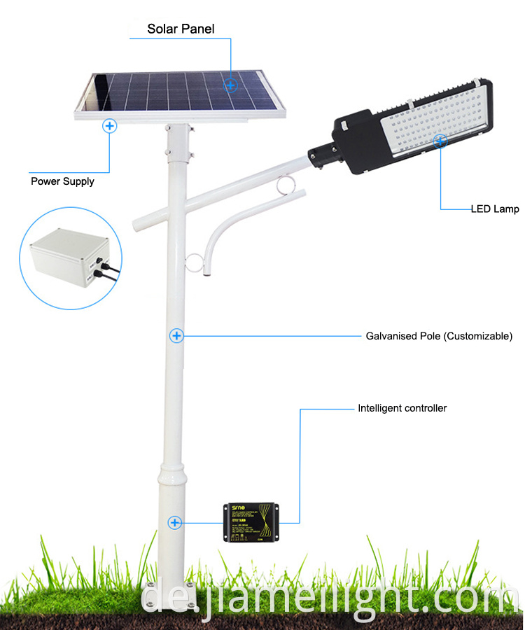 Hohe helle Outdoor -Solar -PV -Straßenbeleuchtung in LED -Straßenlaternen mit 12/24 -V -Rennstrecke